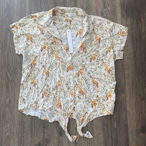 Jane+Delancy button up tie top NWT - Picture 1 of 5